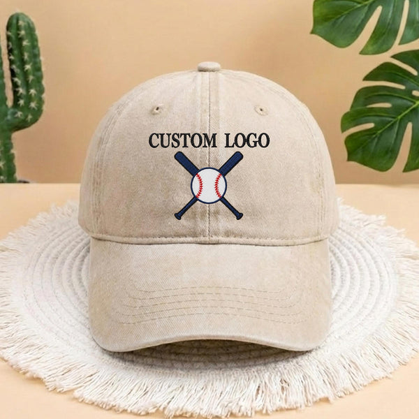 Custom Logo Baseball Embroidered Hat, Personalized Baseball Team Cap, Embroidered Team Hat, College Team Hat, Sports Team Cap, Game Day Hat