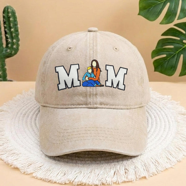Embroidered Custom Photo Mama Year Hat, Embroidery Text, Photo Embroidery, Memory Gift, Gift for Mom, Custom New Mom Gift