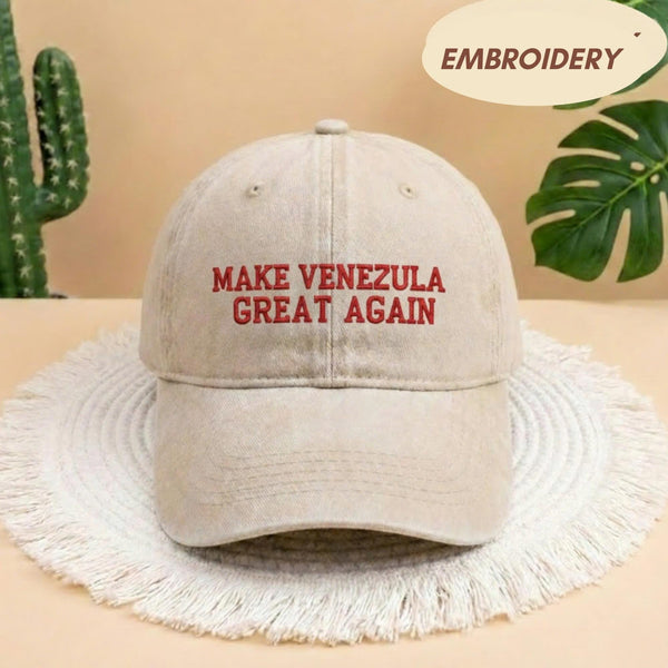 Make Venezuela Great Again Embroidered Hat, Venezuela Pride Baseball Cap, South American Heritage Apparel, Country Spirit Top Gear Gift