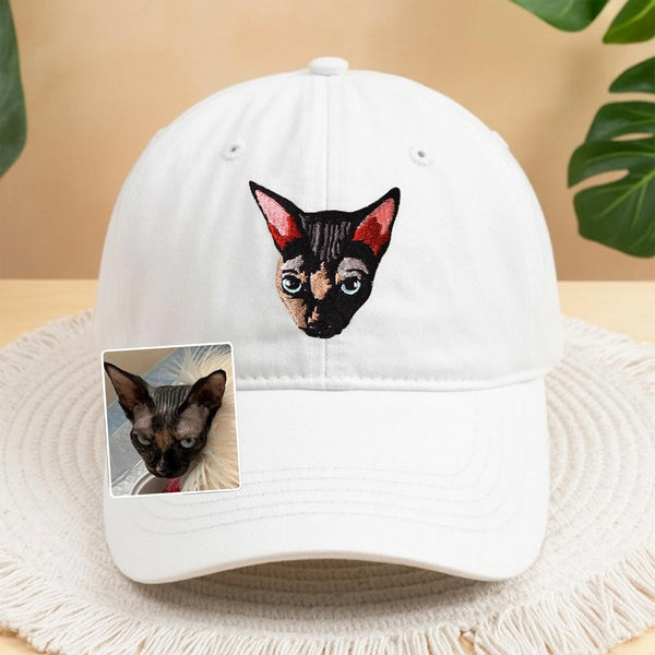 Custom Embroidered Pet Photo Dad Hat – Personalized Dog and Cat Baseball Cap, Gift for Dog Lovers, Personalized Dog/Cat Cap