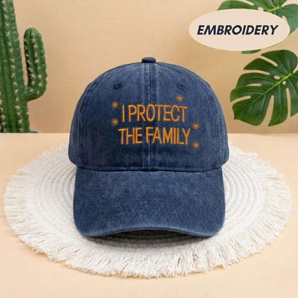 I Protect The Family Embroidered Cap, Father Figure Cap, Father Figure Youth Adult Hat, The Life of Hat, The Life of A, The Sky Is Opalite