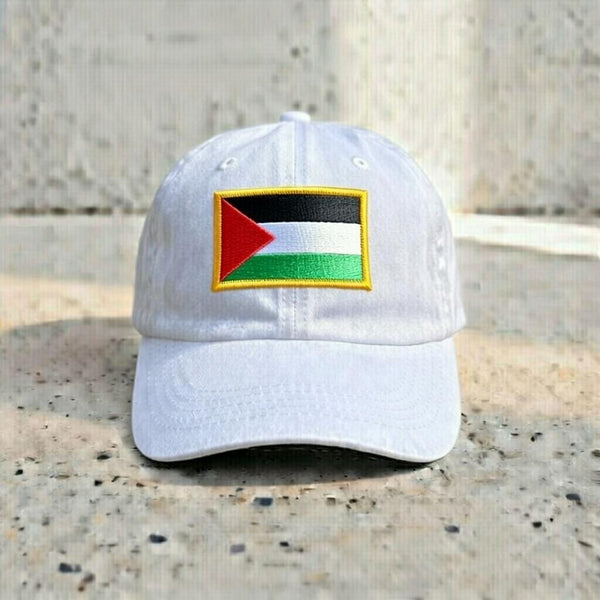 Embroidered Palestine Flag Dad Hat, Minimalist Baseball Cap