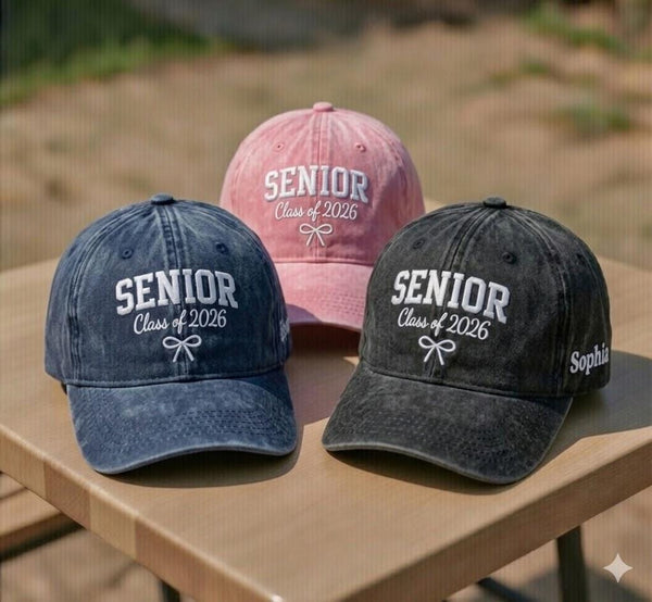 Class of 2026 Senior Embroidered Hat, High School Graduation Baseball Cap, Graduate Gift