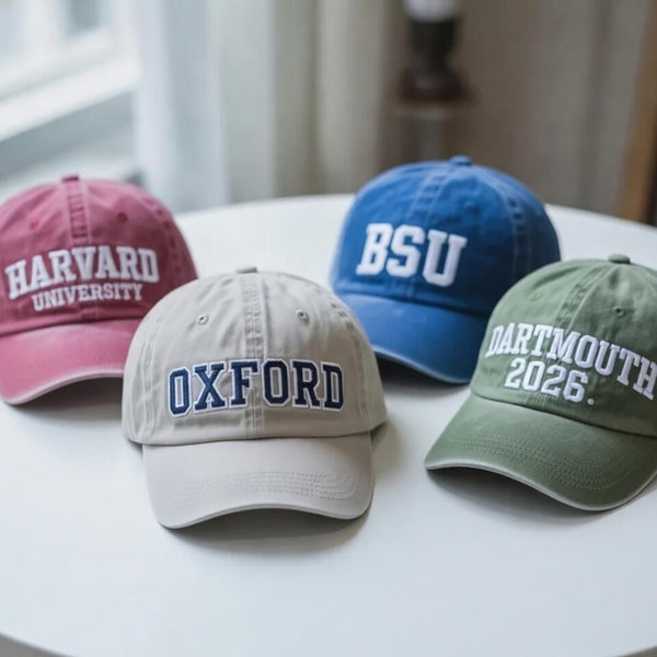 Personalized College Embroidered Hat, Custom University Name Baseball Cap, Graduation Gift