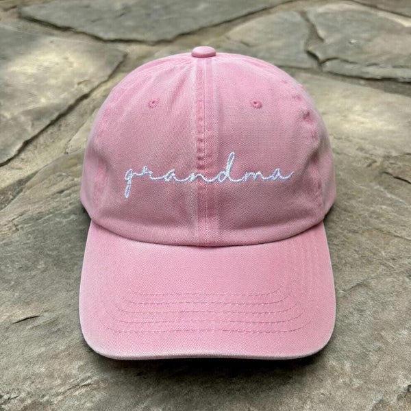 Minimalist Grandma Embroidered Hat, Vintage Washed Cotton Baseball Cap, Grandmother Gift
