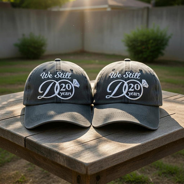 Wedding Anniversary Embroidered Hat, Matching Couple Baseball Caps, Vow Renewal Gift