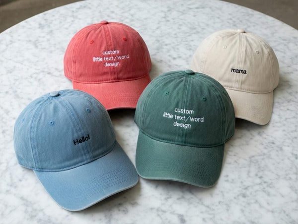 Custom Text Embroidered Hat, Personalized Quote Baseball Cap, Your Words Here Message Hat, Unique Personalized Gift, Retro Style Custom Cap
