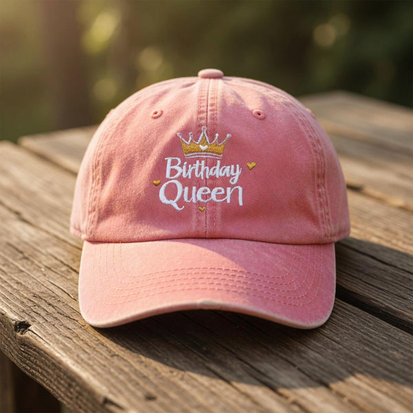 Personalized Birthday Crown Embroidered Hat, Custom Birthday Queen Baseball Cap, Party Gift for Her