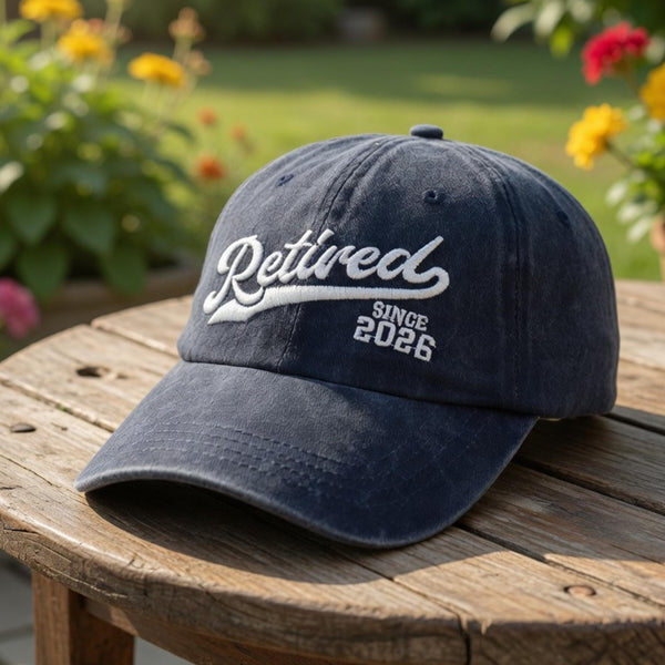 Retired Since 2026 Embroidered Hat - Heritage Script Retirement Party Cap