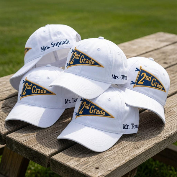 2nd Grade Teacher Embroidered Hat - Personalized School Name & Team Cap