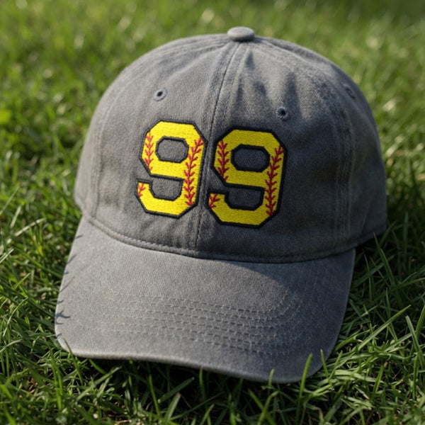 Custom Softball Mom Embroidered Hat - Personalized Name & Jersey Number Cap