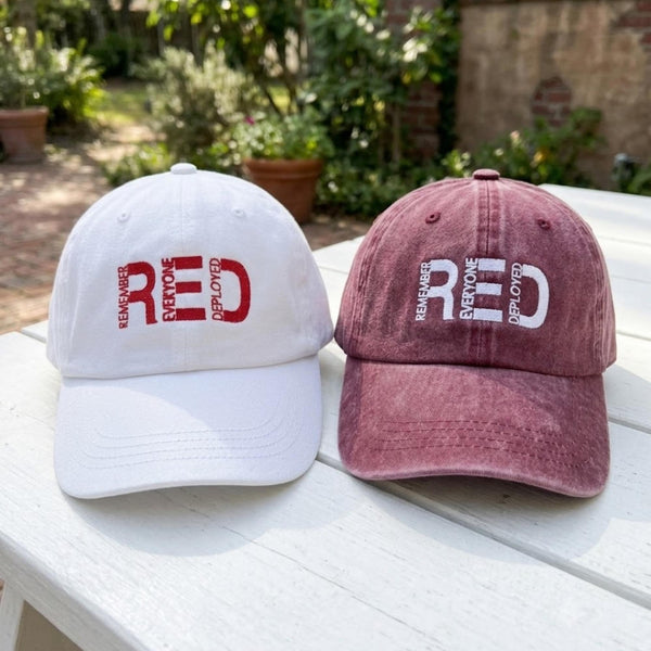 Military Support Embroidered Hat, Patriotic Red Baseball Cap, Military Family Appreciation Gift