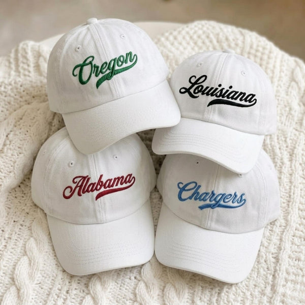 Custom University Embroidered Hat, Personalized College Baseball Cap, Graduation Gift