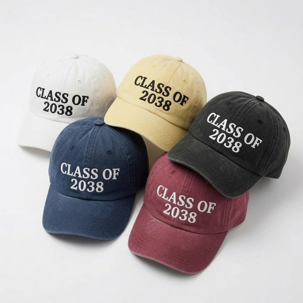 Custom Class Year 2038 Embroidered Cap, Graduation Hat, Personalized School Gift, Senior Student Cap, Matching Group Hat, Graduation Party