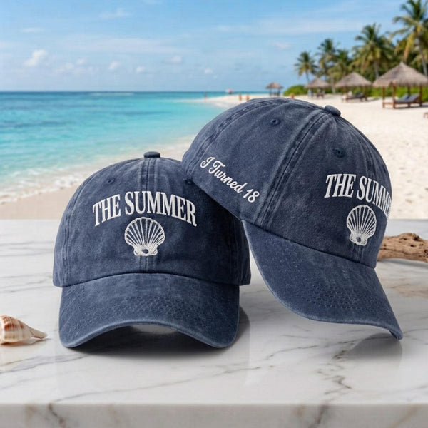 The Summer I Turned Custom Year Embroidered Hat, Birthday Baseball Cap, Personalized Birthday Gift, Beach Vacation Hat, Custom Age Cap