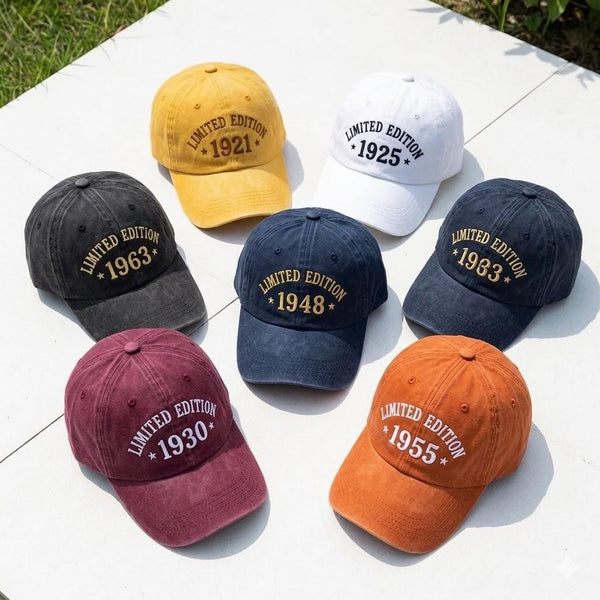 Embroidered Limited Edition Hat, Custom Year Cap, Personalized Birthday Gift, Vintage Style Accessory, Retro Unisex Cap, Unique Name Hat