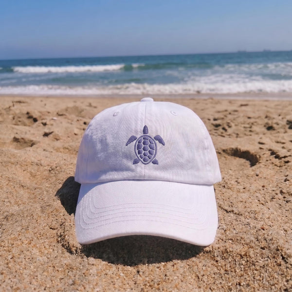 Sea Turtle Embroidered Hat, Minimalist Ocean Wildlife Baseball Cap, Beach Lover Gift