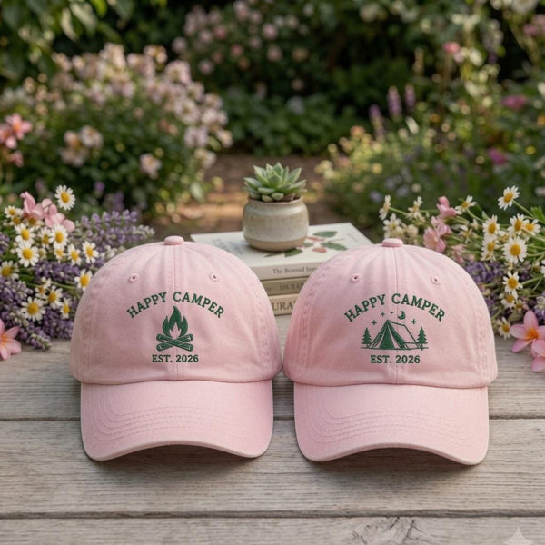 Custom Camping Embroidered Hat, Personalized Outdoor Adventure Baseball Cap, Nature Lover Gift