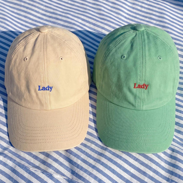 Minimalist Lady Embroidered Hat, Vintage Washed Cotton Baseball Cap, Summer Casual Gift