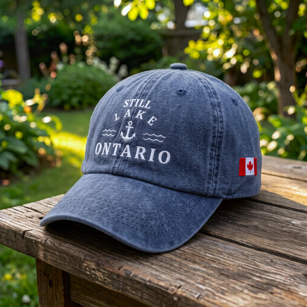 Lake Ontario Anchor Embroidered Hat, Vintage Nautical Baseball Cap, Canadian Boating Gift