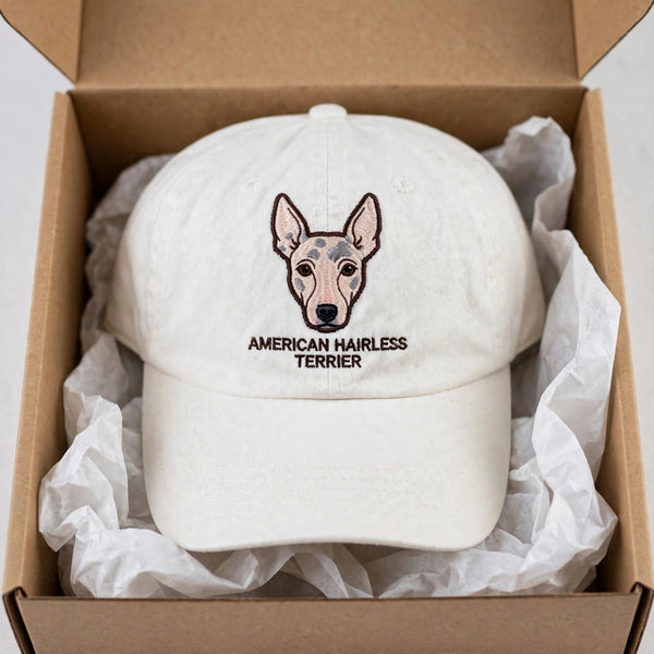 American Hairless Terrier Face cap gift presentation