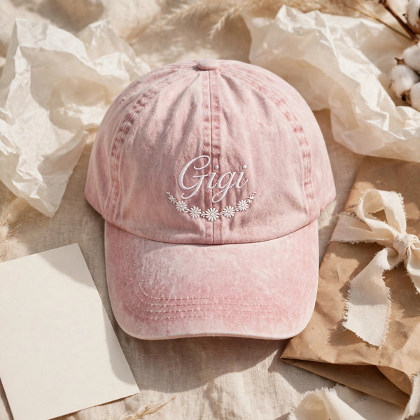 Gigi embroidered cap gift presentation