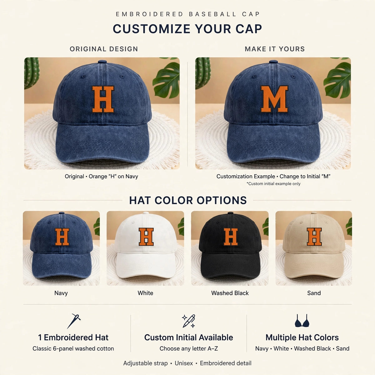 Custom Logo Letter Baseball Embroidered Hat, Personalized Baseball Team Cap, Embroidered Team Hat, College Team Hat, Sports Team Cap