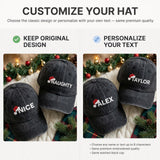 Matching Christmas Couple Embroidered Hats, Santa Theme Washed Cotton Baseball Caps