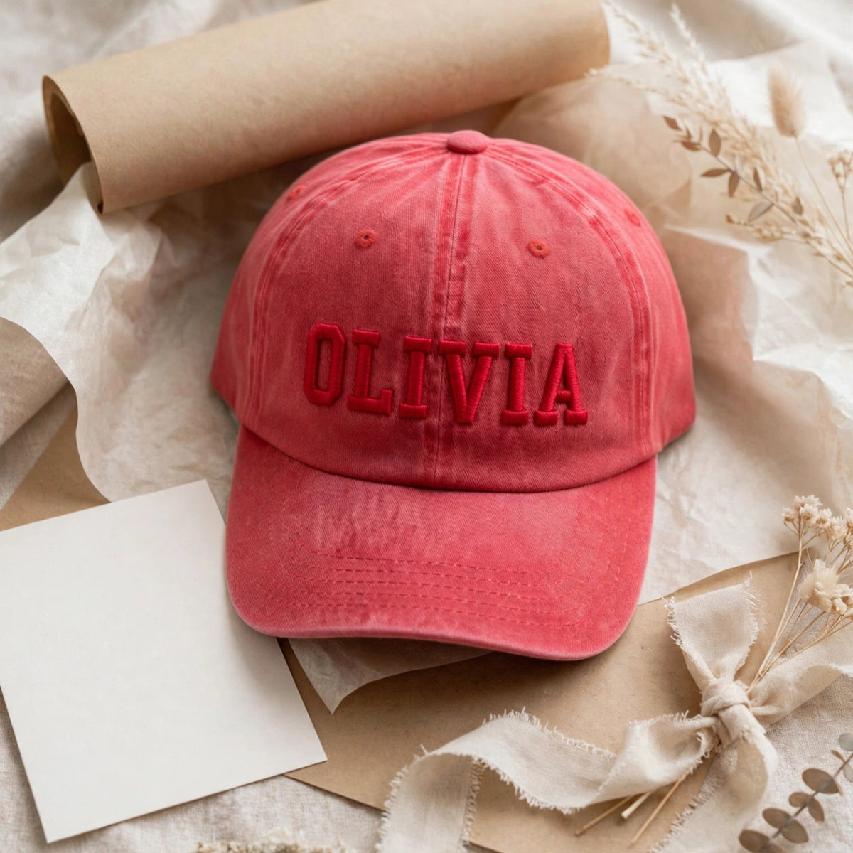 Custom 3D Puff Embroidered Hat, Personalized Raised Text Baseball Cap, Bespoke Retro Cotton Hat, Unique Embroidery Gift, Bold Custom Cap