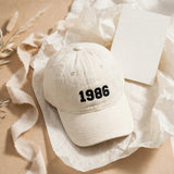 Custom Birth Year Embroidered Hat, Personalized Birthday Gift Cap, Retro Number Milestone Hat, Vintage Year Commemorative Gift Cap