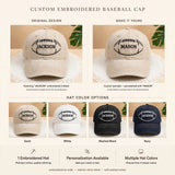 Custom Name Football Embroidered Hat, Personalized Sports Apparel Top, American Football Gift, Game Day Gear, Varsity Football Top
