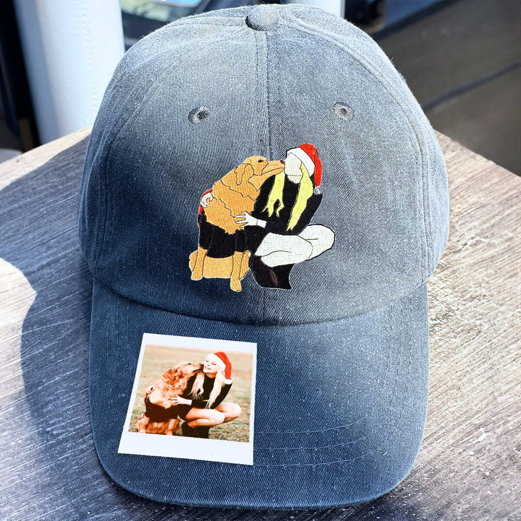Dog Mom Hat from Photo, Embroidered Gift for Mother's Day