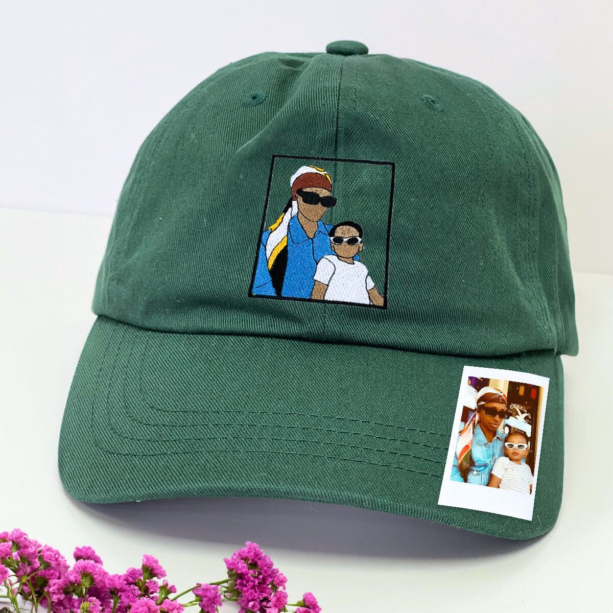 Personalized Mom Hat with Custom Embroidered Photo - Unique Mom Gift Idea