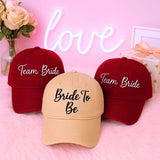Personalized Bride and Team Bride, Regular Caps, Embroidered Bridesmaid Gifts, Wedding Gift