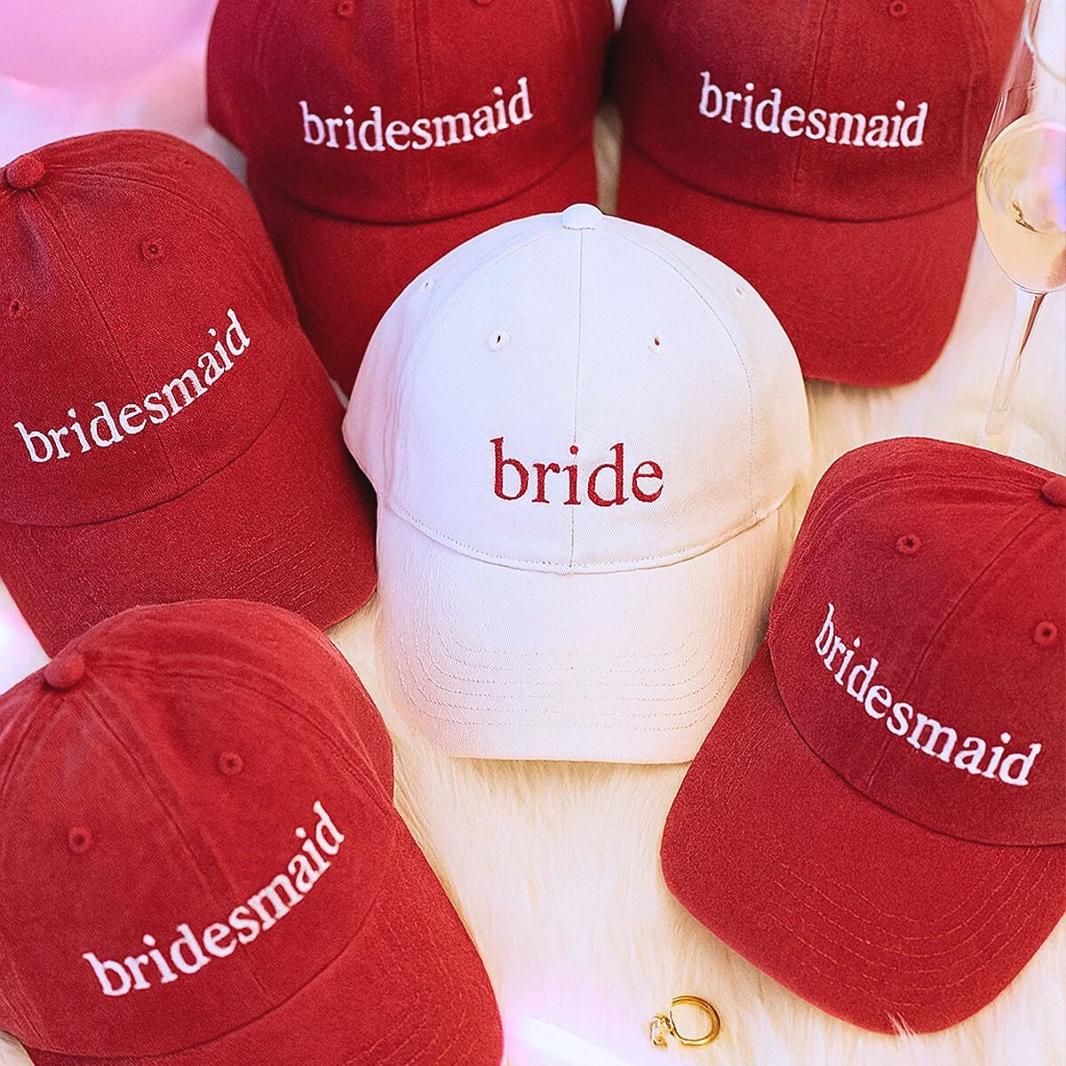 Personalized Bride and Team Bride, Regular Caps, Embroidered Bridesmaid Gifts, Wedding Gift
