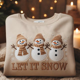 Embroidered Snowman Sweatshirt: Cozy Winter Holiday Crewneck