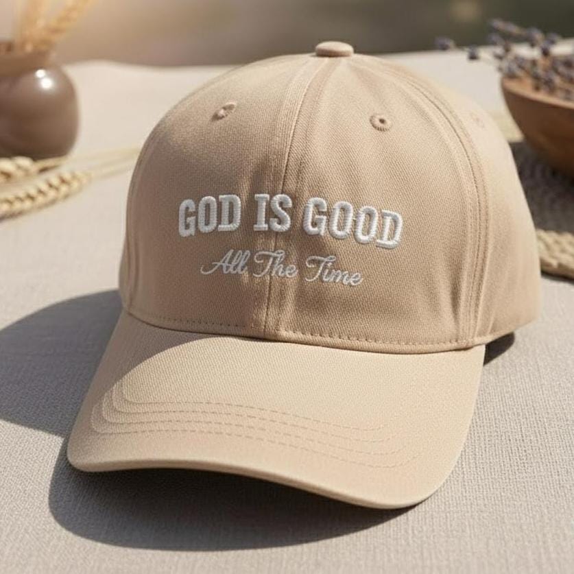 God Is Good Embroidered Cotton Dad Hat, Christian Gift