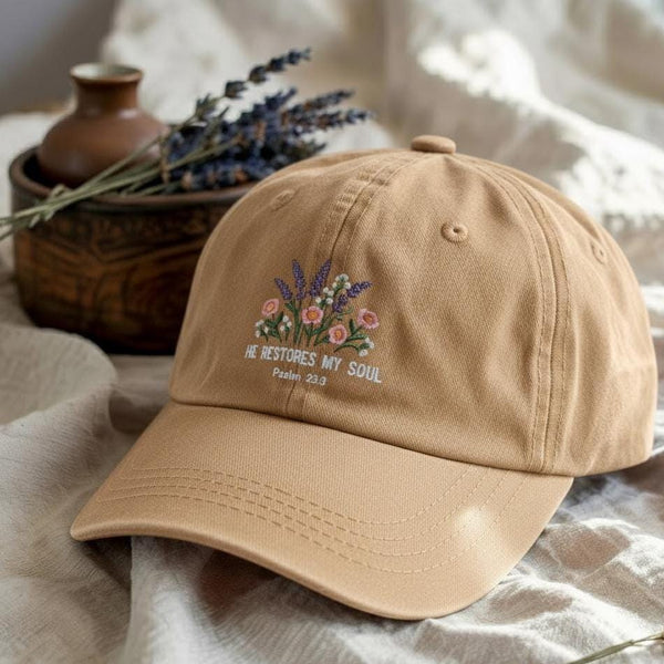Embroidered Floral Christian Hat, Bible Verse Dad Cap