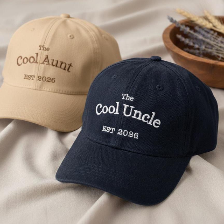 Custom Cool Aunt and Uncle Embroidered Hat, Personalized Aunt Cap with Est Date, Best Auntie Embroidery Dad Hat Gift