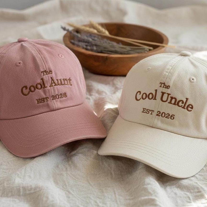 Custom Cool Aunt and Uncle Embroidered Hat, Personalized Aunt Cap with Est Date, Best Auntie Embroidery Dad Hat Gift