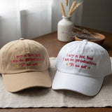 I Cry a Lot But I'm So Productive Embroidered Hat, Funny Sarcastic Cap, Cute Girl Embroidery Dad Hat, Gift for Her