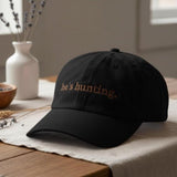 He's Hunting Embroidered Hat, Funny Hunting Wife Cap, Deer and Duck Embroidery Dad Hat, Hunter Gift for Him