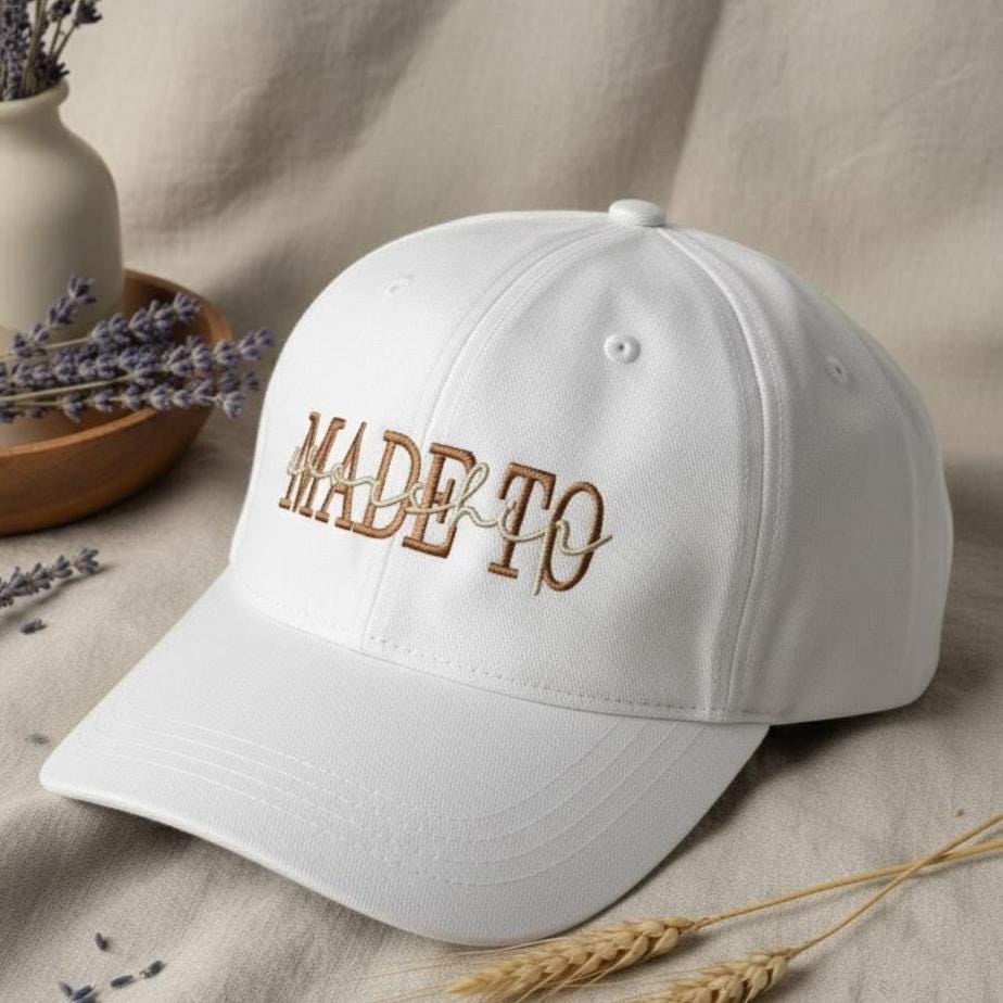 Made to Worship Embroidered Cotton Dad Hat, Christian Gift