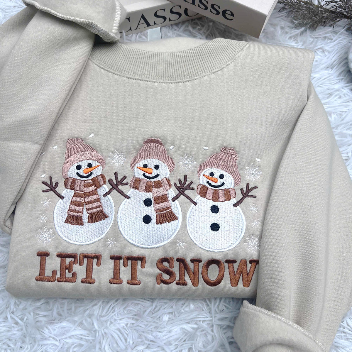 Embroidered Snowman Sweatshirt: Cozy Winter Holiday Crewneck