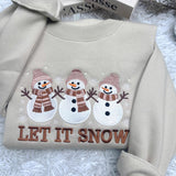 Embroidered Snowman Sweatshirt: Cozy Winter Holiday Crewneck