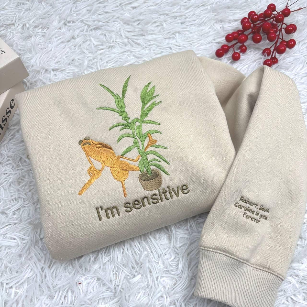 Marcus The Worm Embroidered Sweatshirt, Funny Im Sensitive Brain Rot Crewneck