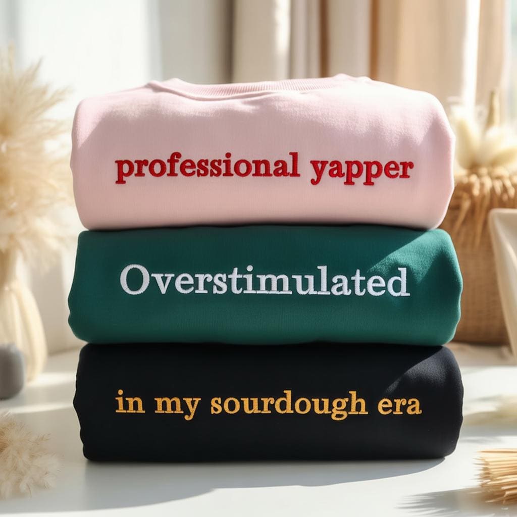 Embroidered Professional Yapper Sweatshirt, Funny Sarcastic Meme Crewneck Gift