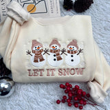 Embroidered Snowman Sweatshirt: Cozy Winter Holiday Crewneck
