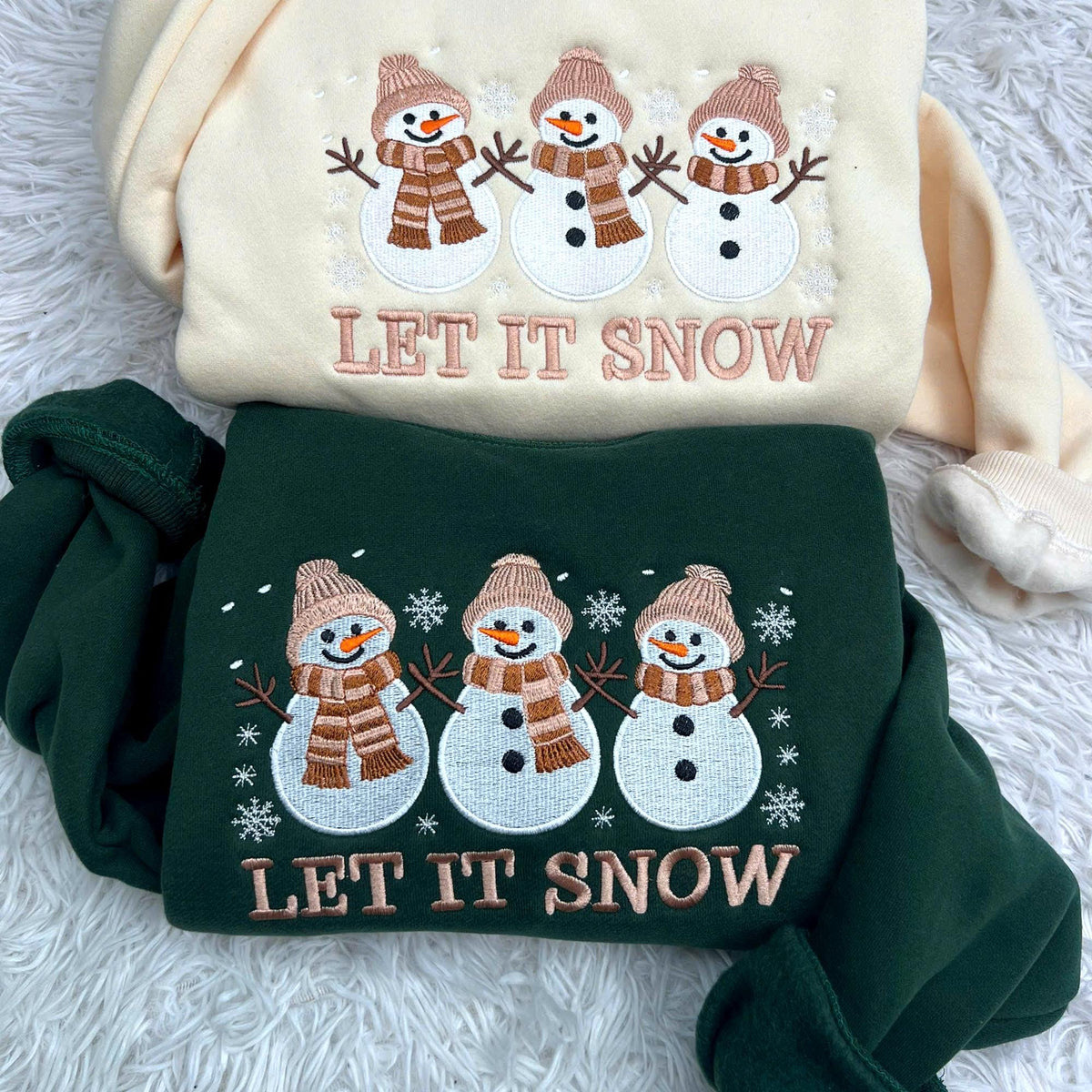 Embroidered Snowman Sweatshirt: Cozy Winter Holiday Crewneck