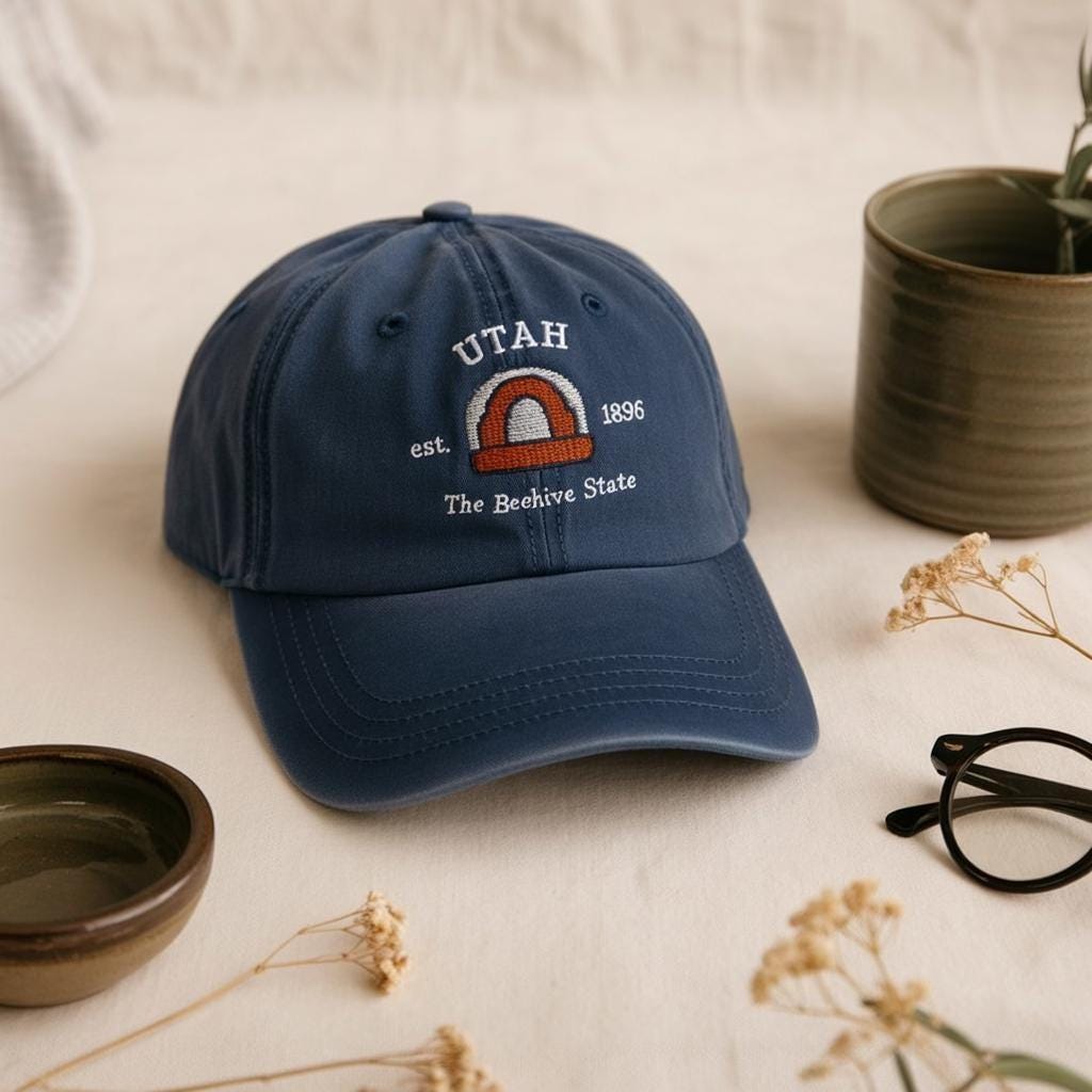 Embroidered Utah Cap, State Souvenir Hat